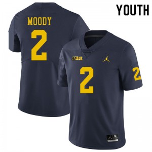 #2 Jake Moody Michigan Jordan Brand Youth University Jerseys Navy