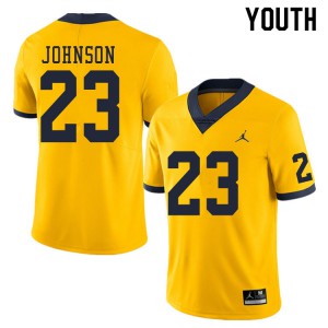 #23 Quinten Johnson Michigan Jordan Brand Youth Alumni Jersey Yellow