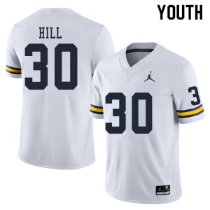 #30 Daxton Hill Wolverines Jordan Brand Youth Football Jersey White