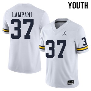 #37 Jonathan Lampani Michigan Jordan Brand Youth High School Jerseys White