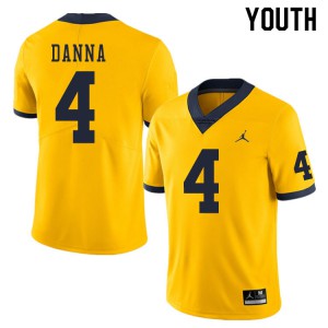 #4 Michael Danna University of Michigan Jordan Brand Youth High School Jersey Yellow
