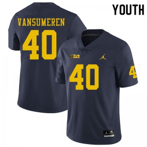#40 Ben VanSumeren University of Michigan Jordan Brand Youth Player Jersey Navy