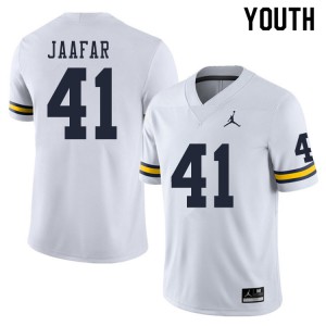 #41 Abe Jaafar Wolverines Jordan Brand Youth High School Jersey White