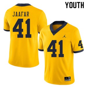 #41 Abe Jaafar University of Michigan Jordan Brand Youth High School Jersey Yellow