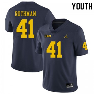#41 Quinn Rothman Michigan Wolverines Jordan Brand Youth NCAA Jersey Navy