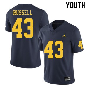 #43 Andrew Russell Michigan Jordan Brand Youth University Jersey Navy