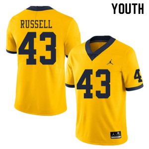 #43 Andrew Russell Michigan Jordan Brand Youth Alumni Jersey Yellow
