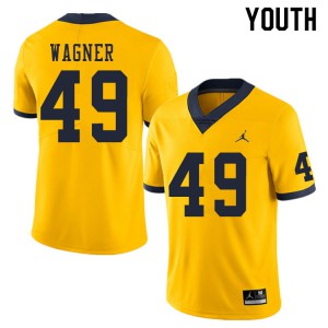 #49 William Wagner Michigan Jordan Brand Youth College Jersey Yellow