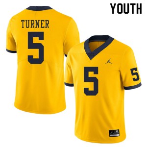 #5 DJ Turner University of Michigan Jordan Brand Youth University Jersey Yellow