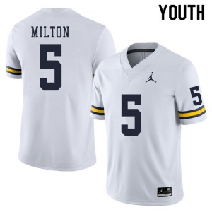 #5 Joe Milton Michigan Jordan Brand Youth Alumni Jersey White