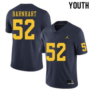 #52 Karsen Barnhart University of Michigan Jordan Brand Youth Official Jerseys Navy