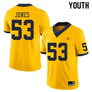 #53 Trente Jones Michigan Wolverines Jordan Brand Youth High School Jersey Yellow