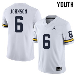 #6 Cornelius Johnson Michigan Jordan Brand Youth High School Jersey White