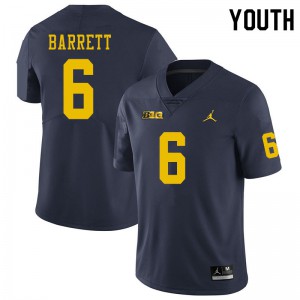 #6 Michael Barrett Michigan Jordan Brand Youth High School Jerseys Navy