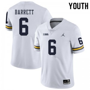 #6 Michael Barrett Wolverines Jordan Brand Youth University Jerseys White