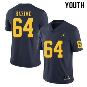 #64 Mahdi Hazime University of Michigan Jordan Brand Youth NCAA Jerseys Navy
