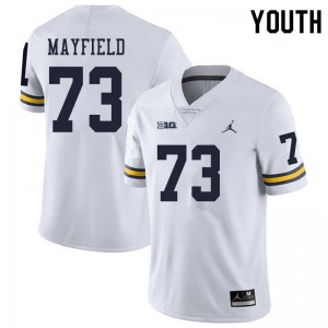 #73 Jalen Mayfield University of Michigan Jordan Brand Youth Football Jerseys White