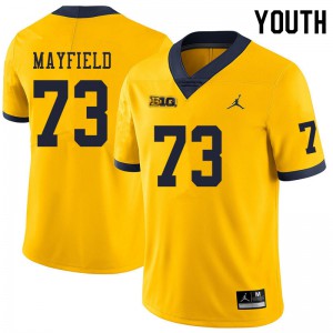 #73 Jalen Mayfield University of Michigan Jordan Brand Youth High School Jerseys Yellow