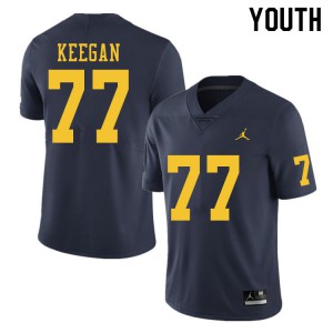 #77 Trevor Keegan Michigan Jordan Brand Youth Stitched Jerseys Navy
