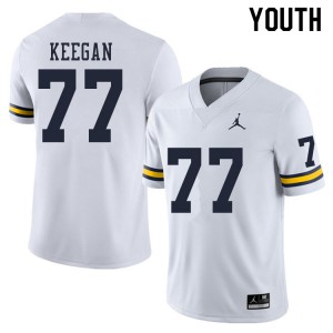 #77 Trevor Keegan Michigan Jordan Brand Youth Stitched Jersey White