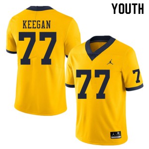 #77 Trevor Keegan Michigan Wolverines Jordan Brand Youth Alumni Jerseys Yellow