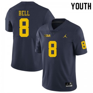 #8 Ronnie Bell Michigan Jordan Brand Youth University Jerseys Navy