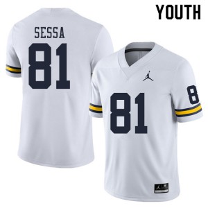 #81 Will Sessa Michigan Jordan Brand Youth Alumni Jerseys White