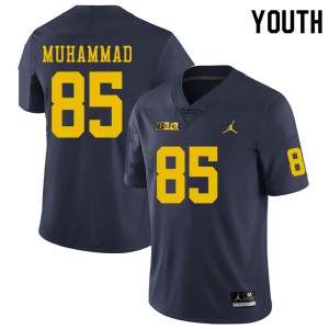 #85 Mustapha Muhammad Michigan Wolverines Jordan Brand Youth Stitch Jersey Navy