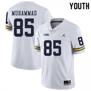 #85 Mustapha Muhammad University of Michigan Jordan Brand Youth Stitched Jerseys White