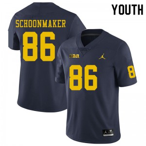 #86 Luke Schoonmaker Wolverines Jordan Brand Youth Alumni Jerseys Navy