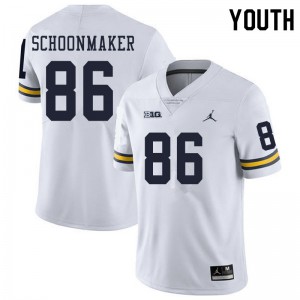 #86 Luke Schoonmaker Wolverines Jordan Brand Youth University Jersey White