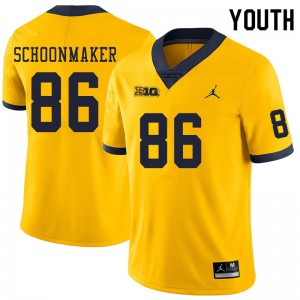 #86 Luke Schoonmaker University of Michigan Jordan Brand Youth University Jersey Yellow