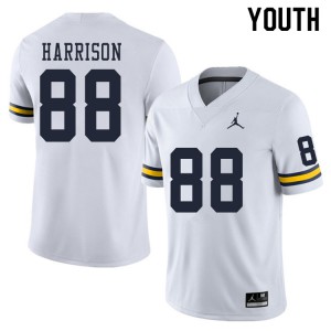 #88 Mathew Harrison University of Michigan Jordan Brand Youth High School Jersey White