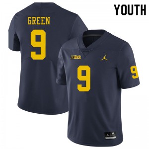 #9 Gemon Green Michigan Jordan Brand Youth NCAA Jersey Navy