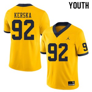#92 Karl Kerska University of Michigan Jordan Brand Youth Alumni Jersey Yellow