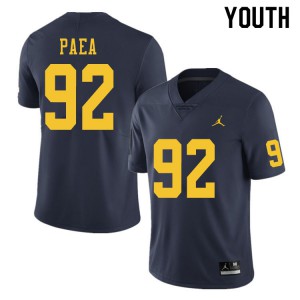 #92 Phillip Paea Michigan Jordan Brand Youth Embroidery Jerseys Navy