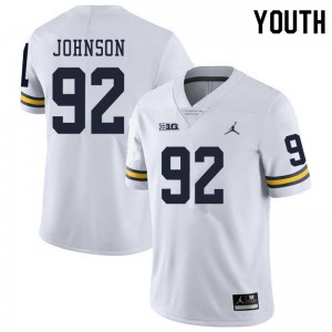 #92 Ron Johnson Michigan Wolverines Jordan Brand Youth University Jersey White