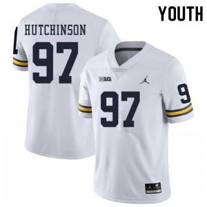 #97 Aidan Hutchinson University of Michigan Jordan Brand Youth Alumni Jersey White