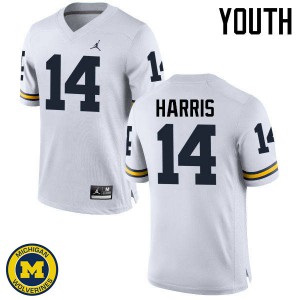 #14 Drake Harris Wolverines Jordan Brand Youth Player Jerseys White