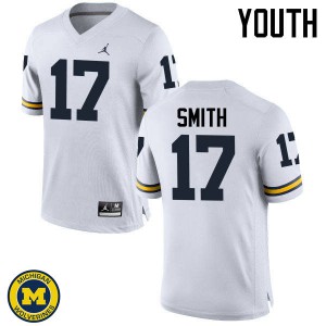 #17 Simeon Smith Michigan Jordan Brand Youth University Jerseys White
