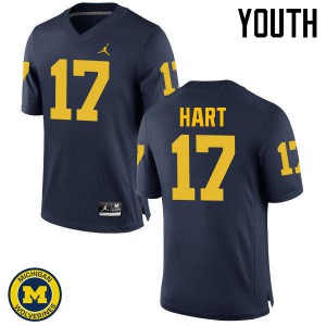 #17 Will Hart Michigan Wolverines Jordan Brand Youth High School Jerseys Navy