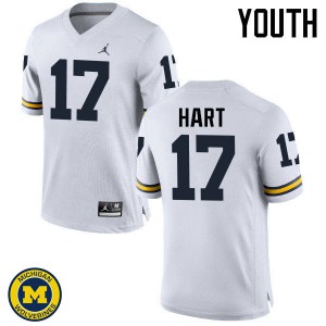 #17 Will Hart Michigan Jordan Brand Youth NCAA Jerseys White