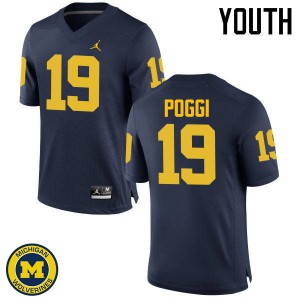 #19 Henry Poggi Michigan Wolverines Jordan Brand Youth Stitched Jersey Navy