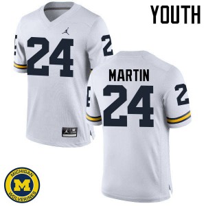 #24 Jake Martin Michigan Jordan Brand Youth Football Jersey White