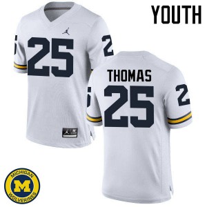 #25 Dymonte Thomas Michigan Jordan Brand Youth Alumni Jersey White