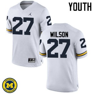 #27 Tru Wilson Wolverines Jordan Brand Youth NCAA Jerseys White