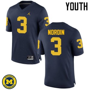 #3 Quinn Nordin Michigan Jordan Brand Youth Embroidery Jerseys Navy
