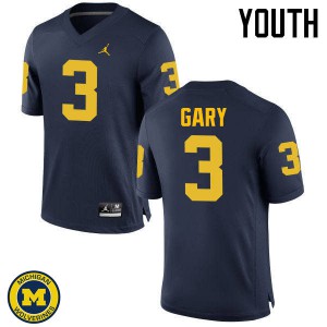 #3 Rashan Gary Michigan Wolverines Jordan Brand Youth Embroidery Jerseys Navy