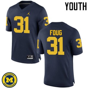 #31 James Foug Michigan Wolverines Jordan Brand Youth University Jerseys Navy