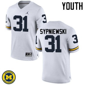 #31 Scott Sypniewski University of Michigan Jordan Brand Youth Player Jersey White